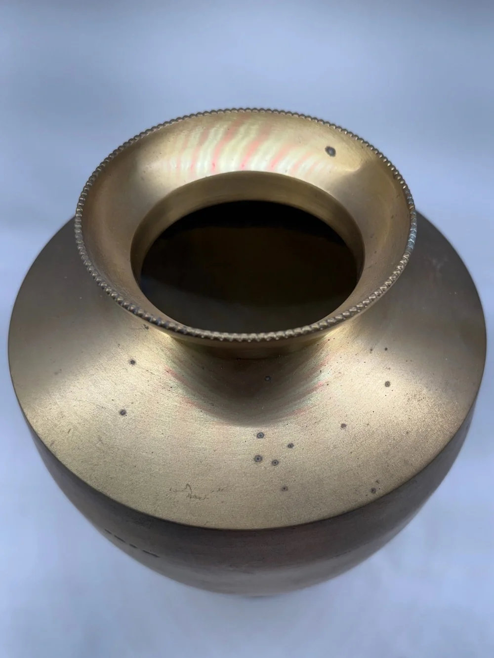 Brass-Tone Decorative Vase - Gold Finish